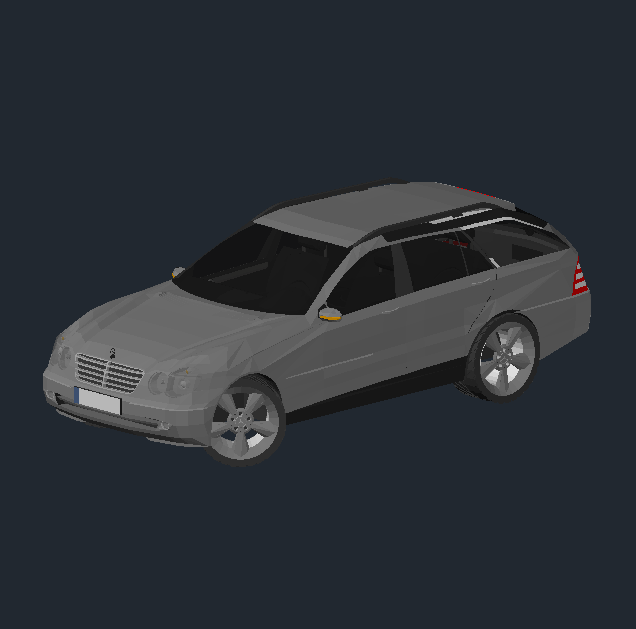Bloque Autocad Vista de Mercedes Clase A en 3D
